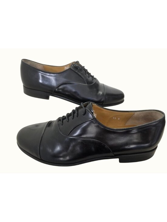 Nordstrom Mens Black Leather Oxford Shoes Size 13W Handmade in Italy Y2K main image 7